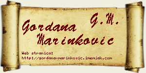 Gordana Marinković vizit kartica